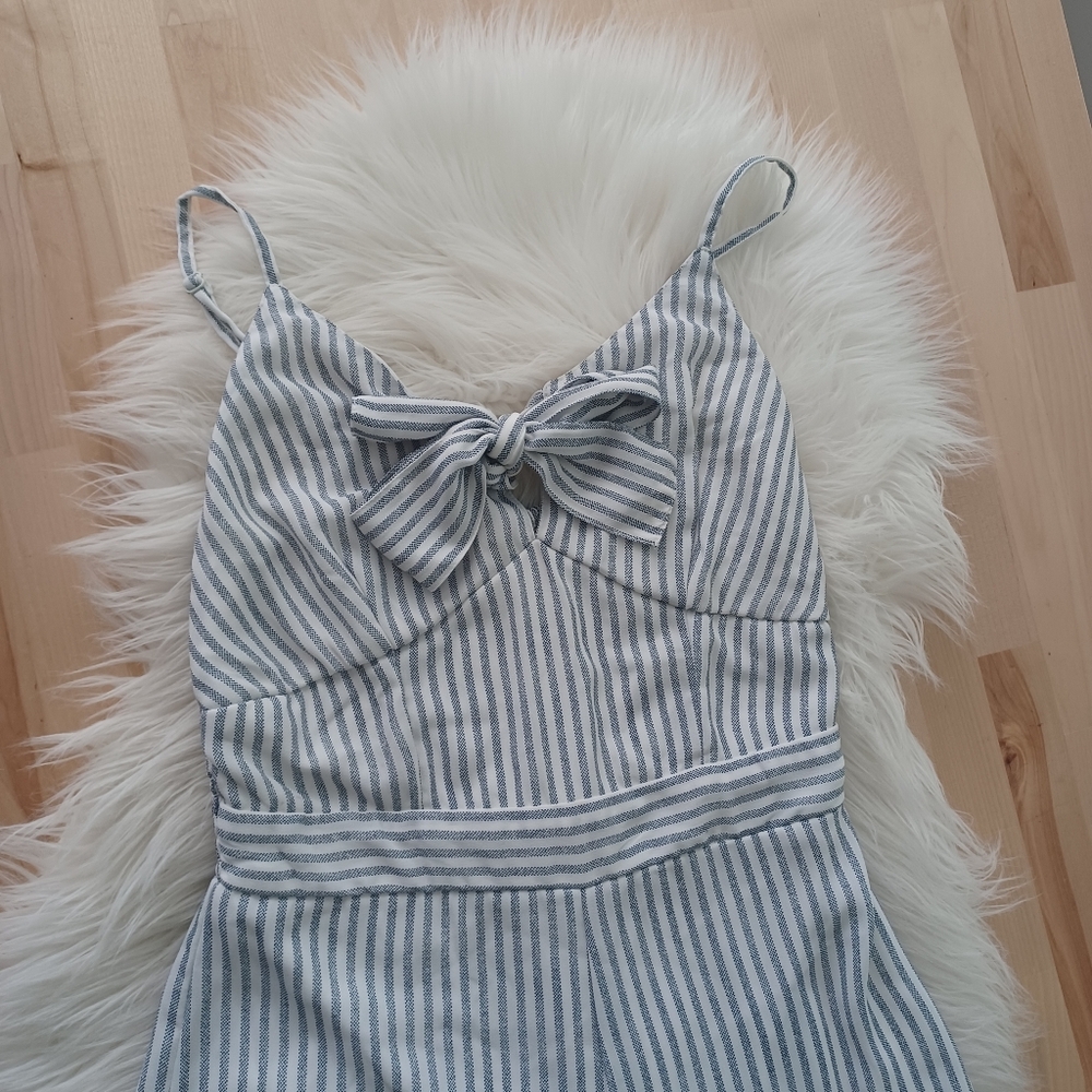 {Japna} Striped Cropped Jumpsuit - Picture 2 of 5